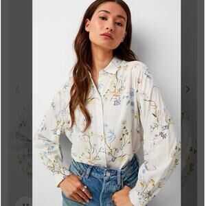 Scotch & Soda Floral Blouse - White and Blue